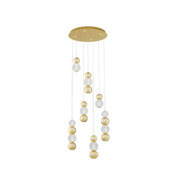 Brille Integrated LED Pendant Ceiling Light Gold Aluminium LED 42W 230V 3289Lm 3200K - thumbnail 1