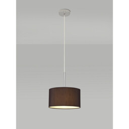 Baymont Polished Chrome E27 Universal Single Pendant With 30cm x 17cm Faux Silk Shade, Black/White Laminate - thumbnail 2