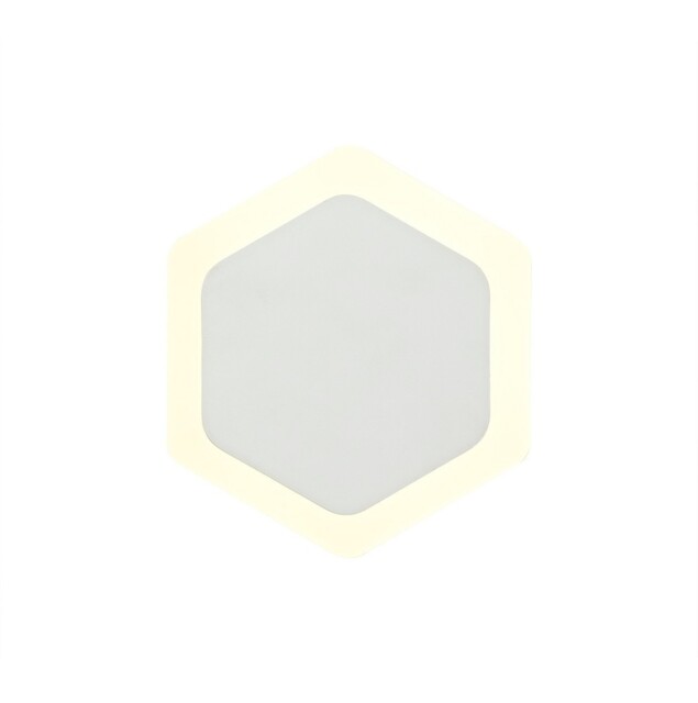 Altona Magnetic Base Wall Lamp, 12W LED 3000K 498lm, 15, 19cm Vertical Hexagonal Centre, Sand White, Acrylic Frosted Diffuser - image 1
