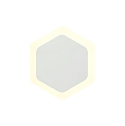 Altona Magnetic Base Wall Lamp, 12W LED 3000K 498lm, 15, 19cm Vertical Hexagonal Centre, Sand White, Acrylic Frosted Diffuser - thumbnail 1