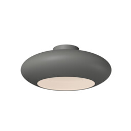 Aros LED Bowl Semi Flush Ceiling Light Grey 3000K - thumbnail 1