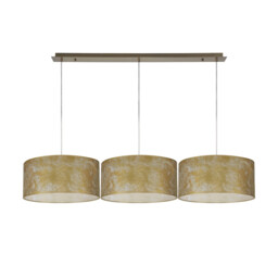 Baymont Antique Brass 3 Light E27 Linear Pendant With 40cm x 18cm Gold Leaf Shade 2m - thumbnail 5