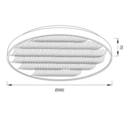 Fusion Flush Ceiling Light 58cm Round 50W LED 3000K + 6000K, 3120lm, Aluminium, Acrylic - thumbnail 2