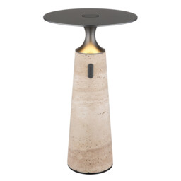 Travertin 20cm Integrated LED Table Lamp Grey Gold LED 3000K Touch Dimmer - thumbnail 1