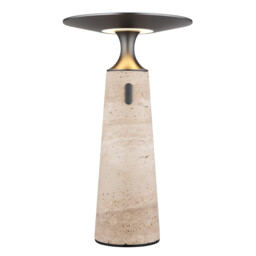 Travertin 20cm Integrated LED Table Lamp Grey Gold LED 3000K Touch Dimmer - thumbnail 3