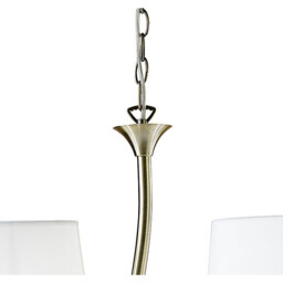 Ninette Linear Pendant 2 Arm 4 Light E14, Antique Brass With Ivory White Shades - thumbnail 5