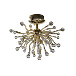Tizio Ceiling 10 Light G4 French Gold/Crystal, NOT LED/CFL Compatible