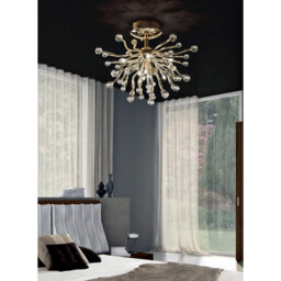 Tizio Ceiling 10 Light G4 French Gold/Crystal, NOT LED/CFL Compatible - thumbnail 3