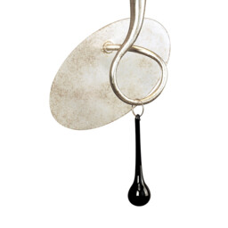 Paola Wall Lamp Switched 1 Light E14, Silver Painted With Cream Shade & Black Glass Droplets - thumbnail 3