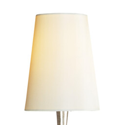 Paola Wall Lamp Switched 1 Light E14, Silver Painted With Cream Shade & Black Glass Droplets - thumbnail 5