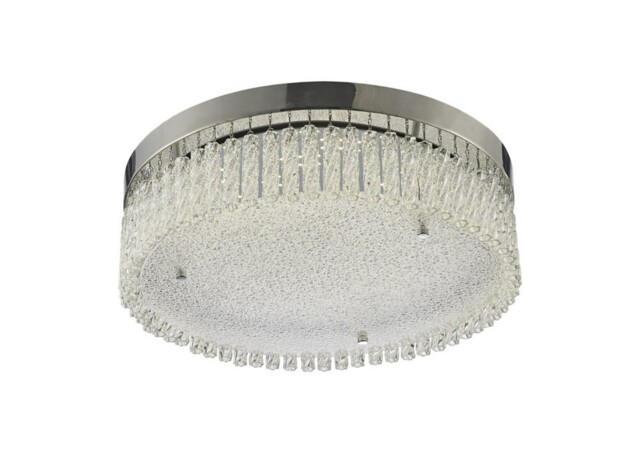 Aiden Large Round Flush Ceiling 21W 1900lm LED 4200K Polished Chrome, Crystal - image 1