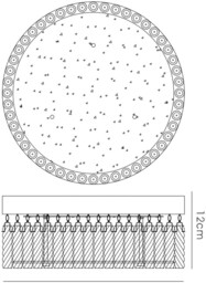 Aiden Large Round Flush Ceiling 21W 1900lm LED 4200K Polished Chrome, Crystal - thumbnail 3