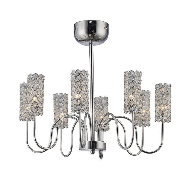 Martina Pendant 8 Light G4 Polished Chrome/Crystal, NOT LED/CFL Compatible - image 1