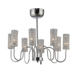 Martina Pendant 8 Light G4 Polished Chrome/Crystal, NOT LED/CFL Compatible - thumbnail 1