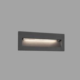 Nat LED Outdoor Recessed Wall Light Dark Grey IP65