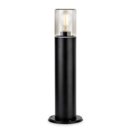 Manor Bollard Post Black with Smoked Glass 1xE27 IP44