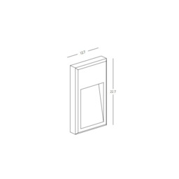 Zambelis Square Outdoor Flush Wall Lamp Graphite LED 3000K IP65 - thumbnail 2