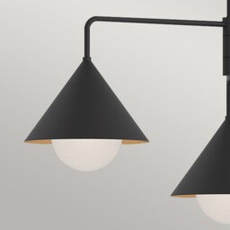 Alora Mood Remyck Multi Arm Pendant Ceiling Light Contemporary Matt Black 3x E27 - thumbnail 2
