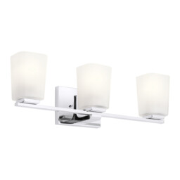 Kichler Roehm Bathroom Wall Lamp Polished Chrome, IP44 - thumbnail 1