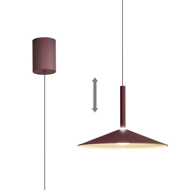 Calice 32cm Rise And Fall Pendant, 9W LED, 3000K, 800lm, Coffee/White, 3yrs Warranty - image 1