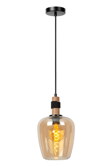 Lucide ILONA - Pendant light - 22 cm - 1xE27 - Amber - image 1
