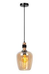 Lucide ILONA - Pendant light - 22 cm - 1xE27 - Amber - thumbnail 1