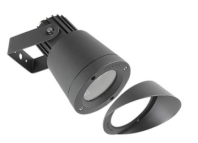 Hubble 1 Light Outdoor Spotlight Urban Grey IP65, GU10 - image 1
