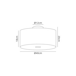 Baymont Polished Chrome 5 Light E27 Drop Flush With 40cm x 18cm Faux Silk Shade, Grey/White Laminate - thumbnail 3