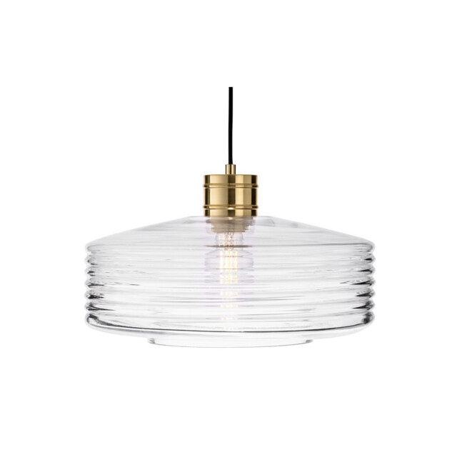 Porto Dome Pendant Brushed Brass with Clear Decorative Glass 1xE27