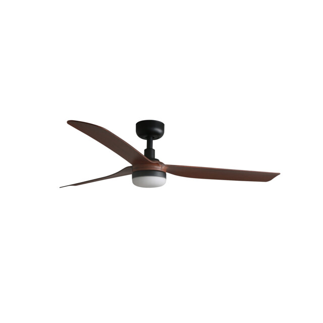 Punt 130cm LED Ceiling Fan Black, Dark Wood Blades - image 1