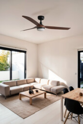 Punt 130cm LED Ceiling Fan Black, Dark Wood Blades - thumbnail 2