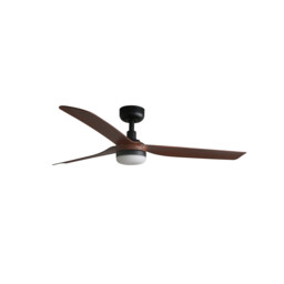 Punt 130cm LED Ceiling Fan Black, Dark Wood Blades