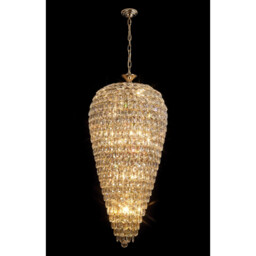 Coniston Tall Acorn Pendant, 20 Light E14, French Gold/Crystal, Item Weight: 48.30kg - thumbnail 2