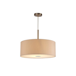 Baymont Satin Nickel E27 Single Pendant With 50cm Dual Faux Silk Shade, Nude Beige/Moonlight - thumbnail 5