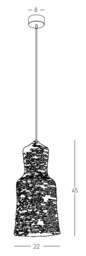 Patras 45cm Dome Pendant Ceiling Light Natural - Sandy Black 1xE27 LED - thumbnail 5