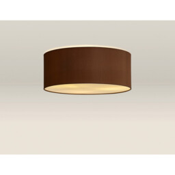 Baymont White 3 Light E27 Universal Flush Ceiling Fixture With 50cm x 20cm Dual Faux Silk Shade Raw Cocoa/Grecian Bronze - thumbnail 2