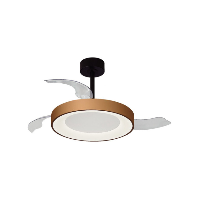 Niseko Fan M 49cm 50W LED Dimmable Ceiling Light With 30W DC Fan, 2700-5000K Remote Control, 5500lm, Gold/Black - image 1