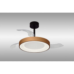 Niseko Fan M 49cm 50W LED Dimmable Ceiling Light With 30W DC Fan, 2700-5000K Remote Control, 5500lm, Gold/Black - thumbnail 2