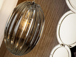 Ovila Pendant Light with Small Grey Shade in Shimmered Smoke Grey Tonality - thumbnail 2