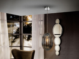 Ovila Pendant Light with Small Grey Shade in Shimmered Smoke Grey Tonality - thumbnail 1