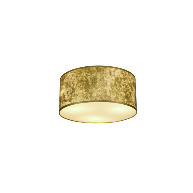 Baymont White 3 Light E27 Universal Flush Ceiling Fixture With 40cm x 18cm Gold Leaf With White Lining Shade - image 1