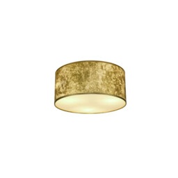 Baymont White 3 Light E27 Universal Flush Ceiling Fixture With 40cm x 18cm Gold Leaf With White Lining Shade - thumbnail 1