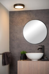 Brice-Led Modern Flush Ceiling Light Bathroom - Ø 24cm - LED Dim. - 1x15W 3000K - IP44 - Black - thumbnail 5