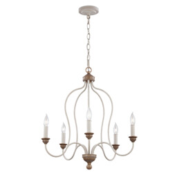 Hartsville 5 Light Chandelier Beachwood Finish, E14 - thumbnail 1