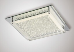 Gina LED Flush Ceiling Light, 420mm Square, 21W 1680lm 4000K Polished Chrome, Crystal - thumbnail 2