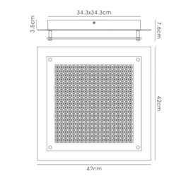 Gina LED Flush Ceiling Light, 420mm Square, 21W 1680lm 4000K Polished Chrome, Crystal - thumbnail 3