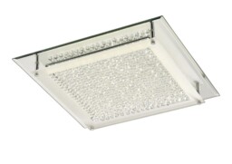 Gina LED Flush Ceiling Light, 420mm Square, 21W 1680lm 4000K Polished Chrome, Crystal - thumbnail 1