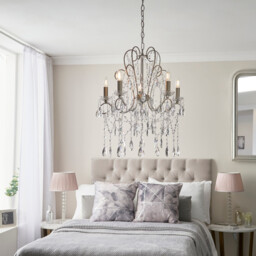 Berkley Chandeliers Aged Silver Paint, Clear Cut Glass, 5x E14 - thumbnail 5