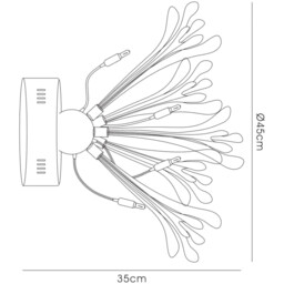 Love Ceiling/Wall Lamp 6 Light G4 Polished Chrome/White Glass, NOT LED/CFL Compatible - thumbnail 5