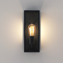 Messina Outdoor Wall Lantern Textured Black IP44, E27 - thumbnail 2